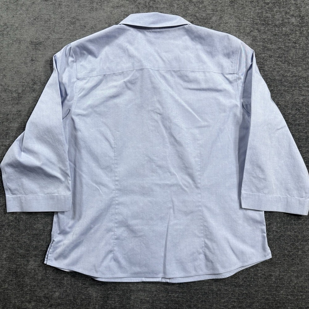 Orvis‎ Womens Wrinkle Free Button Down Shirt Blue 3/4 Sleeve Size 12 100% Cotton - Picture 2 of 11